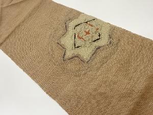 紗紬変わり幾何学模様織出し名古屋帯